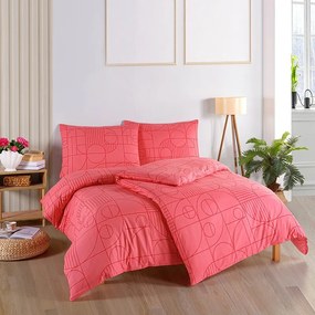 BedTex Lenjerie de pat din bumbac Geo SunsetCoral, 140 x 200 cm, 70 x 90 cm, 140 x 200 cm, 70 x 90 cm