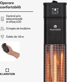 Blumfeldt Heat Guru, încălzitor cu infraroșu, 2000 W, 3 trepte de încălzire, telecomandă, negru