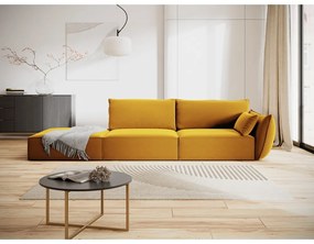 Canapea galben-muștar cu tapițerie din catifea, cu colț pe partea dreaptă 264 cm Vanda – Mazzini Sofas