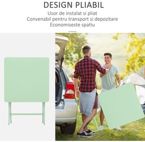 Outsunny Set Mobilier de Grădină Pliabil din Metal Verde Masă și Scaune pentru Spații Exterioare și Terasă Design Compact | Aosom Romania