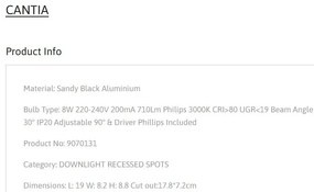 Spot LED incastrabil tavan fals / plafon CANTIA 8W
