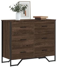 vidaXL Comodă cu sertare, stejar maro 91x35,5x74,5 cm lemn prelucrat