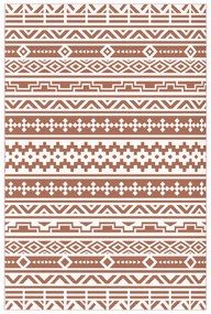 Outsunny Covor exterior reversibil 1,8 x 2,7 m, covor de sol cu model zid geometric din PP geantă de transport roșu și alb | Aosom Romania