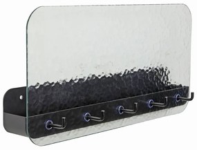 Cuier de perete metalic negru cu raft Shack - Hübsch