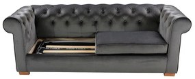 Canapea extensibila Oxford Chesterfield, 88x216x75 cm, 3 locuri, Antracit