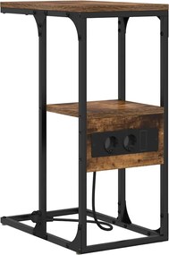 vidaXL Dulap de noapte Stejar afumat 41.5 x 26 x 60.5 cm Lemn compozit