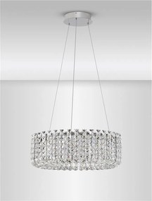 Lustra suspendata crom, cristale sticla CELYSIA 60cm
