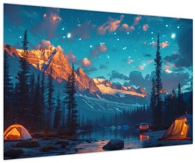 Tablou - Camping în munți (90x60 cm)