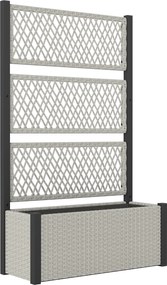 Outsunny Jardinieră înaltă cu spalier în aspect ratan, jardiniere cu suport pentru plante cățărătoare 90 x 35 x 148cm Gri | Aosom Romania