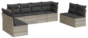 3249291 vidaXL Set mobilier de grădină cu perne, 8 piese gri deschis poliratan