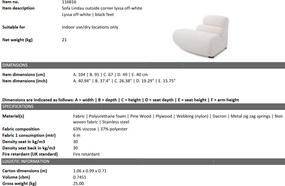 Modul colt exterior, Canapea modulara design LUX Lindau, off-white