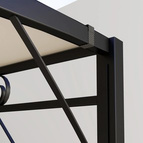 Outsunny Pavilion cu extensie de acoperiș pliabil, rezistent la intemperii 3 x 2,5 m Alb-crem | Aosom Romania