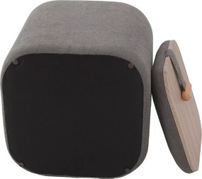 Taburet gri NAP cu spatiu de depozitare 37x37 cm