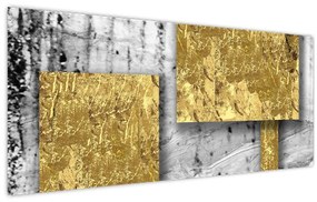 Tablou - Pătrate de aur N⁰3 (120x50 cm)