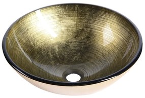 Chiuvetă aurie rotundă din sticlă ø 42 cm Fianna – Sapho