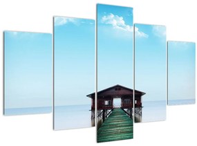 Tablou cu casă pe mare (150x105 cm)