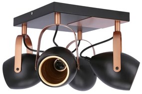 Spot ANICA 4xE14/40W/230V negru/cupru