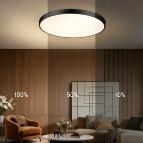 Immax NEO 07313L-LED Plafonieră dimabilă SEMPLICI 96W/230V diametru 80 cm Wi-Fi Tuya negru + telecomandă