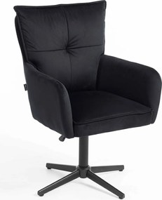 HR250CROSS Scaun Catifea Neagră Bază Neagră