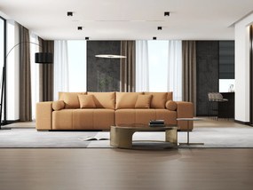 Canapea extensibilă dumonde cu ladă de depozitare si sezut confortabil din spuma high-density, Marbela Enjoy Mango XXL 295x100 cm