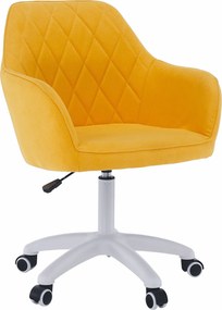 Scaun de birou, material galben/alb, SANTY