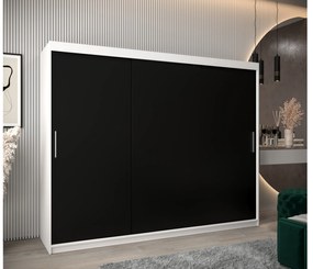Dulap de haine 250 cm Toki (alb mat + negru mat). 1064860