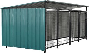 Volieră pentru câine, 256x125x100 cm, de culoare verde închis, DOGNY TYP 6