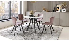 Masă de dining extensibilă ARTUR alb/negru