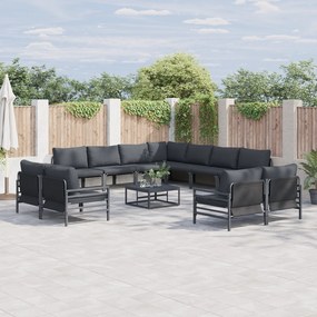 vidaXL Set de canapele pentru grădină 11 pcs Antracit Oțel