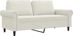 vidaXL Canapea cu 2 locuri, crem, 140 cm, catifea