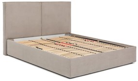 Pat matrimonial taupe tapițat cu spațiu de depozitare cu somieră 160x200 cm Thessa Bold – Bonami Selection