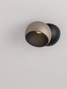 Spot LED aplicat aluminiu LUSA negru/champagne