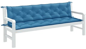 vidaXL Pernă bancă de grădină 2 buc melanj albastru 200x50x7 cm textil