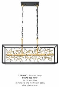 Lustra eleganta design modern Spring auriu, negru
