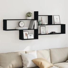 vidaXL Raft de perete, negru, 167,5x18x68 cm, lemn prelucrat
