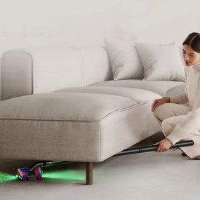 Aspirator vertical Dyson PencilVac Fluffycones 492689-01, 55 AW, 30 min, 80 ml, 140000 Hyperdymium™, design ultra-subțire, iluminare LED, negru