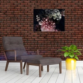 Tablou pe sticlă cu buchet (70x50 cm)