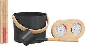 vidaXL Set de accesorii pentru saună 4 pcs Negru