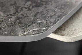 Masuta de cafea moderna cu doua blaturi rotative din ceramica Movement 80-130cm