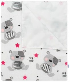 New Baby Aleză impermeabilă din flanel Cute Teddy roz, 57 x 47 cm