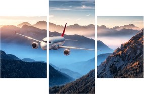 Tablou - Avion peste crestele montane (90x60 cm)