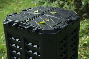 Composter de plastic pentru grădină, negru, 360 l