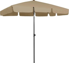 vidaXL Umbrelă de soare de plajă, taupe, 200x125 cm
