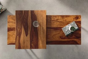 Set de 2 masute design industrial Elements Long Sheesham