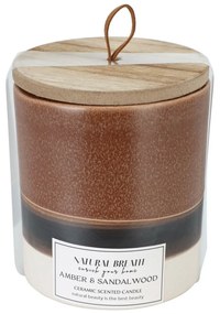 Lumânare Natural Breath, ceară naturală, parfum Ambra și lemn de santal, 205 g