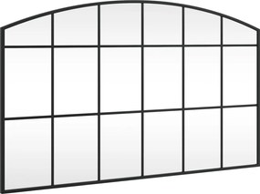 vidaXL Oglindă de perete, negru, 100x60 cm, arcuită, fier