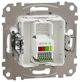 Priza telefon RJ11, IP20, Alb, Schneider Sedna Design