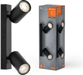 Ledvance - Aplica LED spot de perete OCTAGON 2xGU10/3,4W/230V 2700K neagră