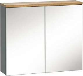 Dulap cu oglinda 80 cm cu 2 usi Comad Bali gri