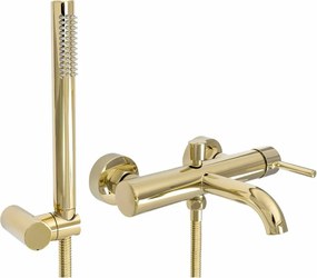 Baterie cada dus Rea Lungo auriu lucios cu set de dus